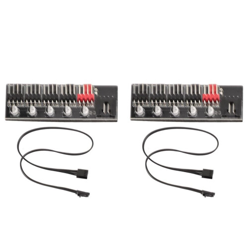 2PCS PWM Fan Hub 12V 4 Pin 5-Way CPU Cooling Controller Compact Size 2