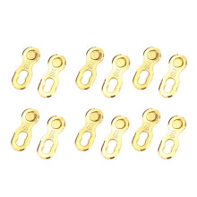 Lot de 12 connecteurs de chaîne en acier pour vélos, à dégagement rapide, couleur or