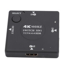 4K 60Hz HDMI 2.0 Switch 3 in 1 Out, Digital HD Video Selector