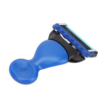 Blauw handmatig scheermes met roterende scheerkop, wasbare en verwijderbare knop