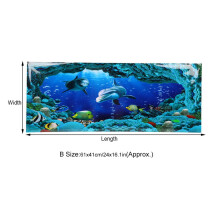 Dekorativt SeaWorld PVC-klistermärke för akvarium 61x30cm landskap