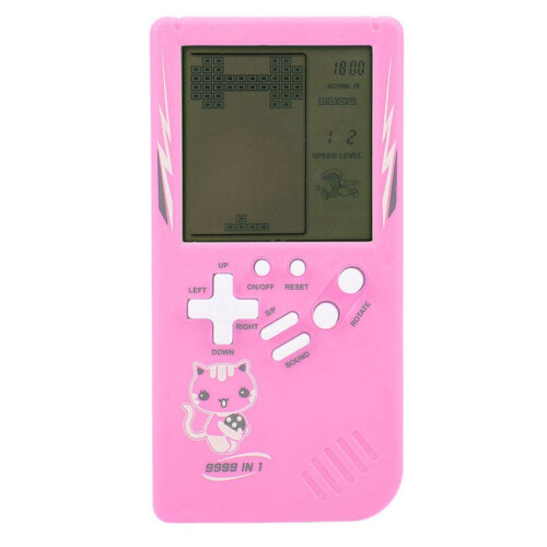 Grote draagbare spelconsole voor kinderen – Roze, 14x7 cm