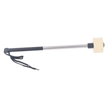 Mazo para timbales con mango de acero inoxidable y cabeza de fieltro de lana, agarre suave y antideslizante.