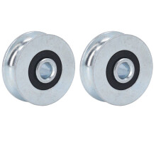 2 Pcs 40mm Alloy Steel Pulley Wheel with 8mm Center Hole Diameter