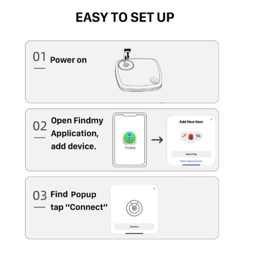 Bluetooth-itemtracker met ingebouwde luidspreker, 35x357 mm, werkt met Find My. 2