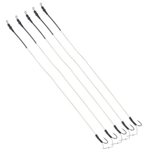 5er-Set Metall-Haar-Rigs für Karpfenangeln, Haken, Köderdraht 8# 2