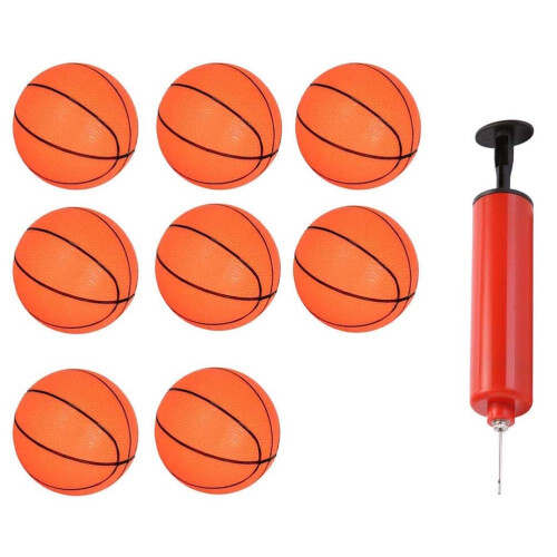 1 Set Van 9 Mini Opblaasbare Basketballs 4 Inch Met Opblaaspomp