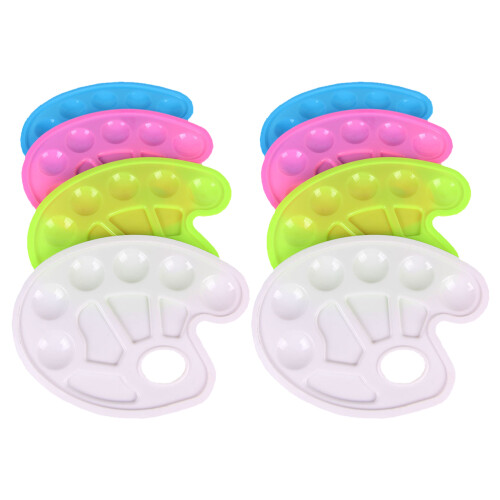 8Pcs Children Drawing Plastic Grasp Shaped Palette 2