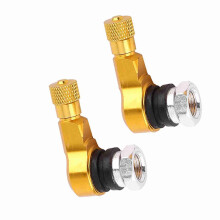 2 stuks 11,3 mm universele ventieldopjes voor aluminium motorfietswielen, 90 graden, goudkleurig
