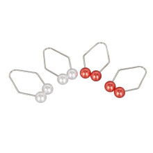 2 par Dimple Piercing Kit med Easy Wear Smile Maker Balls Röd Vit Ansikte