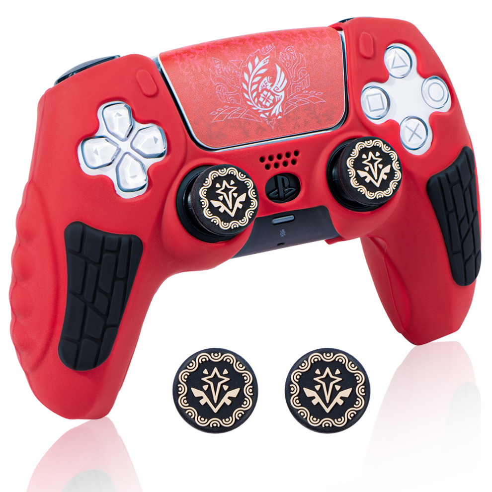 Silicone Case And Joystick Caps For Ps5 Dualsense Controller - Red 6925861120916