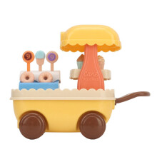 Lindo mini carrito de helados de juguete con plástico seguro y ruedas giratorias