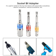 Sechskant-Steckschlüsseladapter für Schlagschrauber, 3-teiliges Set, 1/4 Zoll, 3/8 Zoll, 1/2 Zoll, Typ