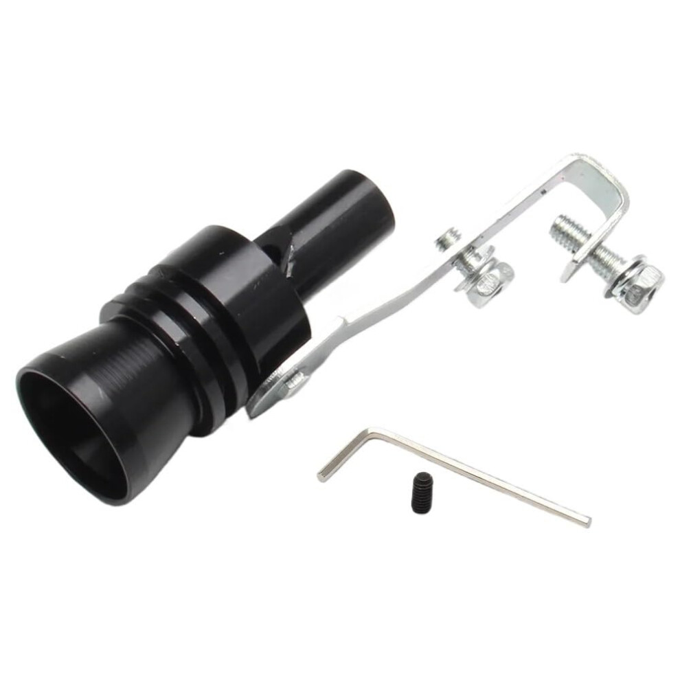 Car Exhaust Whistle With Turbo Sound Simulation, Universal Muffler Tip For Tailpipe, L Size Black 9339159535141