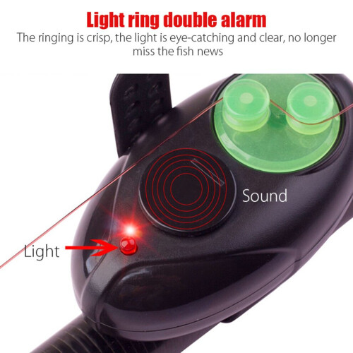 High Sensitive Electronic Fish Bite Alarm Light, Black, 7.2x3.7cm