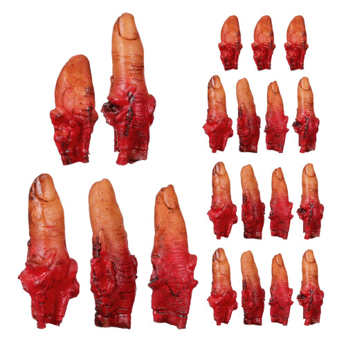 12 Sets Halloween Körperteile Kunststoff Blutige Abgetrennte Finger