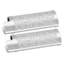 2 stuks zilverkleurige aanstekerhoesjes met vintage botanisch design, gemaakt van zinklegering