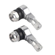 2 stuks 11,3 mm universele ventieldopjes voor aluminium motorfietswielen, 90 graden, zilverkleurig