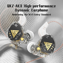 QKZ In-ear-hörlurar med tråd, högkvalitativt ljud, lätta, mikrofon, 3,5 mm-kontakt