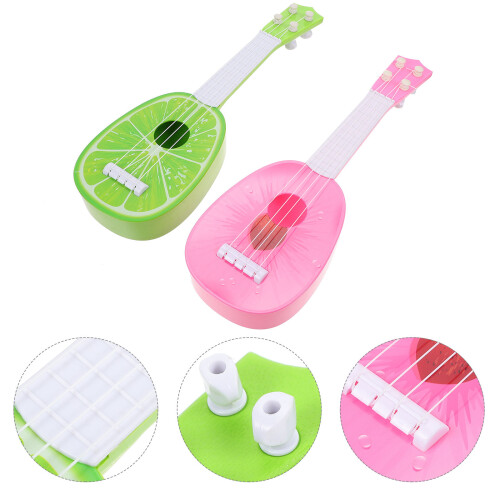 2Stk Mini Gitarren Ukulele Für Kinder Musikinstrumente Strings 2