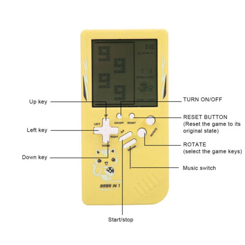 Console de jeu de poche pratique pour enfants - Jaune 2