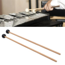 2PCS Glockenspiel Mallet Set, Rubber & Solid Wood, 16.5 Inch