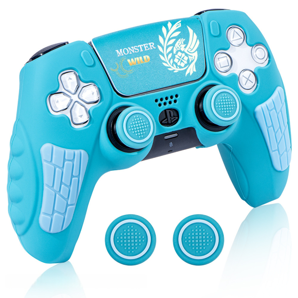 Silicone Case And Joystick Caps For Ps5 Dualsense Controller - Blue 6925861120930