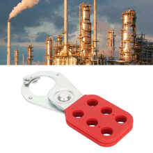 Stålisolerad låshasp med 6 hål för industriell låsning, röd och silver