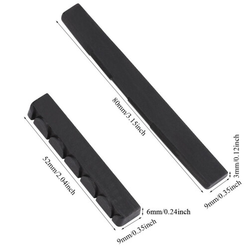 Replacement Ebony Nut & Saddle for Classic Guitars Easy Fit & Installation
