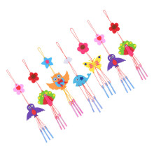 8 Pièces Enfant Bricolage Éolienne Pendentif Ornement Tissu Non
