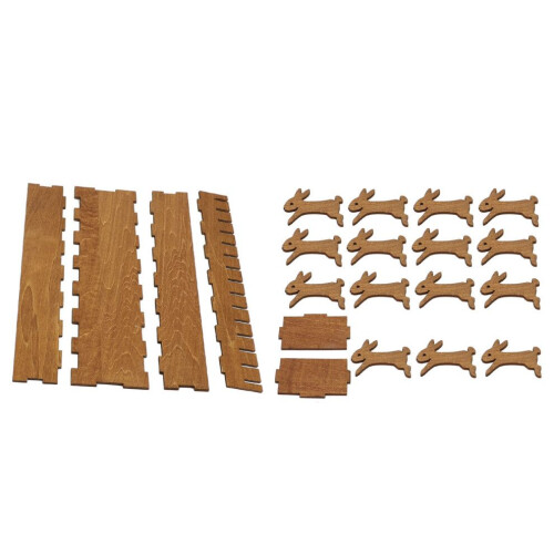 Decorative Rabbit Shaped Wooden Thread Organizer Set of 15 Spools 2