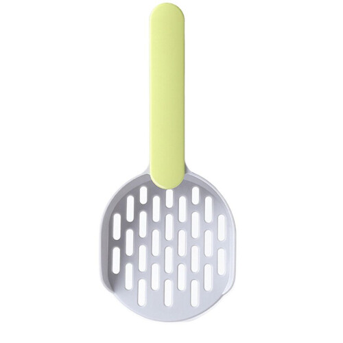 Grå & grön ABS kattsandskopa med handtag och krok 1
