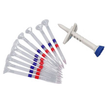 10 Stück Golf-Tees aus Kunststoff mit amerikanischem Flaggenmotiv, lang, 50 mm