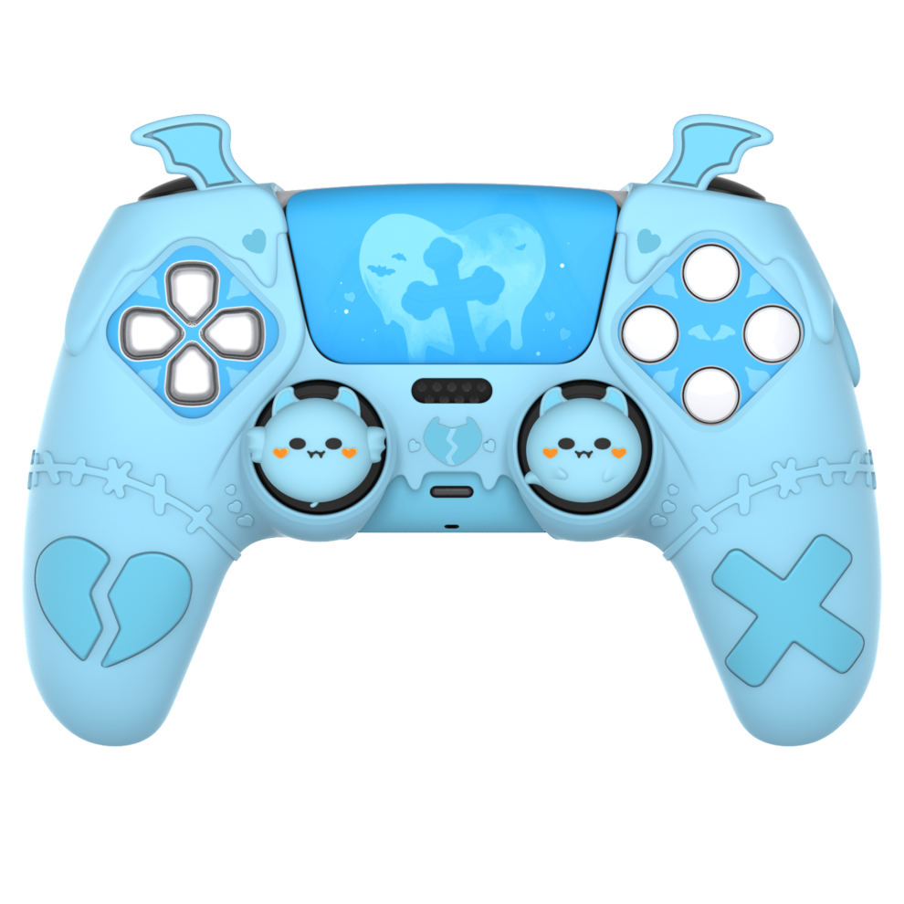 Silicone Case And Joystick Caps For Ps5 Dualsense Controller - Bat Blue 6925861120473