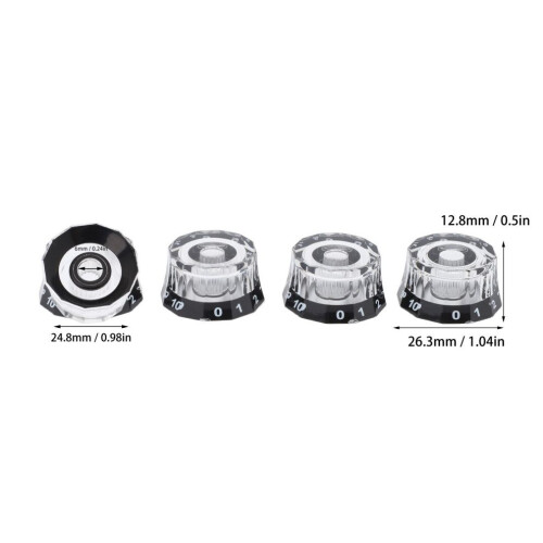 4 st plastgitarrknoppar 6 mm diameter volym tonhastighetskontroll 1