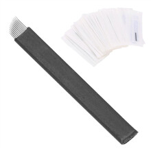 0,18 mm. 50 stuks microbladingnaaldjes met 12 pinnen voor wenkbrauwtatoeages