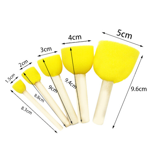 27 Teile Mal Schwammbürsten Set Mit Holzgriff Für Kinder 2