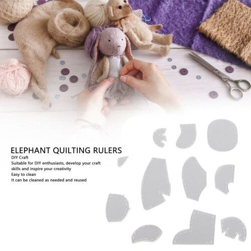 Durable 11pcs Acrylic Elephant Template Ruler Set for Quilting Crafts 2