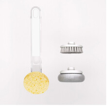 Juego de cepillos para platos de cocina 3 en 1: Estropajo de mango largo antirayaduras