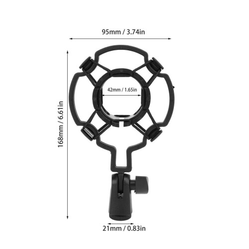 Support anti-vibrations universel noir pour microphone de 42 à 46 mm 1