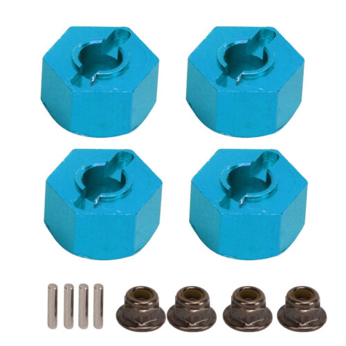 Hellblauer Aluminium-Radadapter mit 4 Pins für 1/10 RC-Autos 1