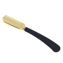 Support de tondeuse à barbe manuelle en alliage de zinc doré et silicone pour un entretien facile