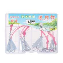 4pcs Fishing Anti-hanging 6 in 1 Carbon Steel Explosion Hooks Lake Carp Fishing Hooks with Weight 9#