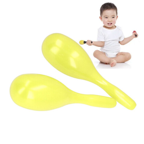 2 st ovala plastmaracas, gula, ABS och sandmaterial