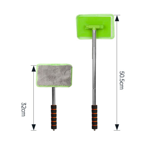 Microfiber Car Window Cleaner with Aluminum Handle - Retractable Design 1