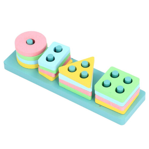 Building Blocks Educational Wooden Geometric Stacker Type 3 for Kids 1