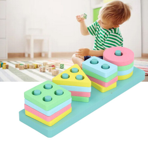 Building Blocks Educational Wooden Geometric Stacker Type 3 for Kids 2