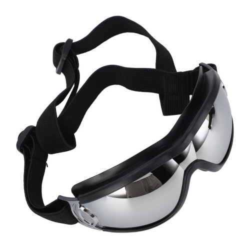 Dog Goggles Windproof UV Fog Proof, Adjustable Strap, Silver
