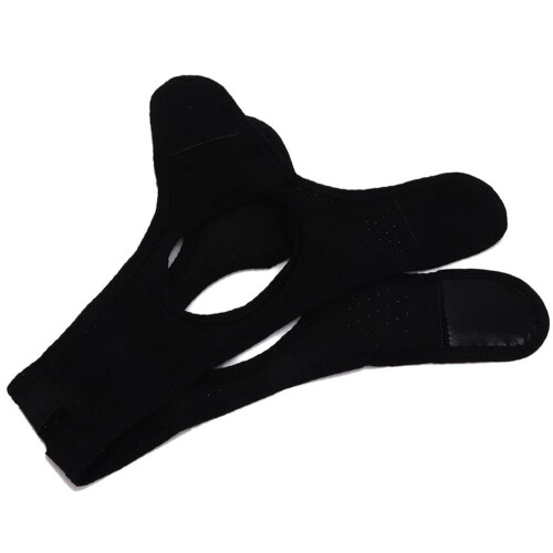 Breathable Anti Snore Chin Strap Mesh Cloth Black Triangular Model 2
