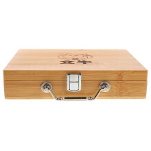 Compacte Beige Mahjong Doos Hout Vintage Stijl Voor Tile Opslag